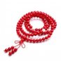 Tibetan Buddhist prayer beads, 6 mm red coral beads, meditation beads 108
