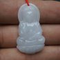 Natural Goddess pendant, hand-carved; white jade Guanyin Buddha amulet pendant