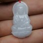 Natural Goddess pendant, hand-carved; white jade Guanyin Buddha amulet pendant