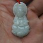 Natural jade, hand-carved white Guanyin, amulet pendant, approximately 37x18mm
