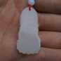 Guanyin Buddha. Hand-carved white jade Guanyin pendant about 42x20mm.