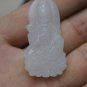 Guanyin Buddha. Hand-carved white jade Guanyin pendant about 42x20mm.