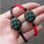 Double-sided black jade Buddha head bracelet. Hand-woven chain, Christmas gifts