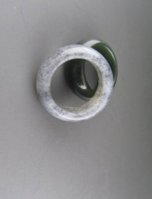 Natural jade rings, hand-carved, black jade flower ring, charm