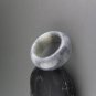 Natural jade rings, hand-carved, black jade flower ring, charm
