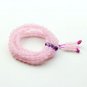 Tibetan Buddhist prayer beads, 8 mm pink crystal beads, meditation, Yoga Mala 108 beads