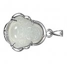 gild inlaid jade Buddha pendant, white jade amulets, Buddha, Christmas gifts
