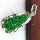 Antique Tibetan silver pendant inlaid with jade Guanyin, green jade amulet, Christmas gifts Antique Tibetan silver pendant inlaid with jade Guanyin, green jade amulet, Christmas gifts