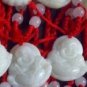 Natural white jade pendant, hand-carved Buddha amulets. 26x25mm.