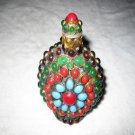 Retro inlaid copper-nickel alloy. Colorful beads, snuff bottles. Ornamental. Collection