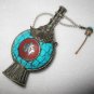 Retro turquoise bag copper-nickel alloy. Snuff bottles. Ornamental. Collection