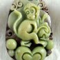Hand-carved zodiac - monkey pendant. Purple Jade,