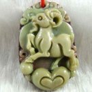 Hand-carved Zodiac - Sheep pendant. Purple, amulet