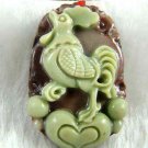 Hand-carved Zodiac - Purple Jade, chicken pendant. Amulet