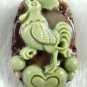 Hand-carved Zodiac - Purple Jade, chicken pendant. Amulet