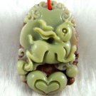 Hand-carved Zodiac - purple jade rabbit pendant. Amulet