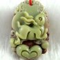 Hand-carved Zodiac - purple jade rabbit pendant. Amulet