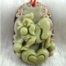 Hand-carved Zodiac - purple jade pig pendant. Amulet