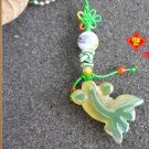 Natural agate pendant phone. Colored agate goldfish pendant