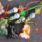 Natural agate pendant phone. Colored agate goldfish pendant