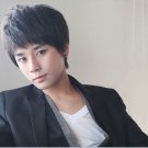 Handsome boys short wig short hair male hair fashion men's wig, natural black