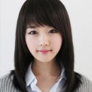 Girls in oblique fringe wig wig with long straight hair, black, dark brown,