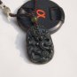Natural dark green jade amulet pendant. Elliptic (Long) .2012 Year of the Dragon