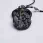 Natural plum jade pendant. Plum bamboo hanging parrot (valiant)...