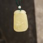 Natural light green jade amulet pendant.Trapezoid-shaped (dragon) 0.2012 Long