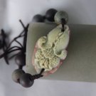 Natural purple robe jade, hand-carved.Weaving.Chinese cabbage (million fiscal) bracelet.