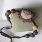 Natural purple robe jade, hand-carved.Weaving.Lotus (auspicious) bracelet.