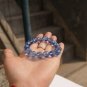 Crystal bracelets, 14 mm, multi-faceted 16 beads. Sea-blue beads