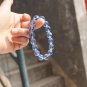 Crystal bracelets, 14 mm, multi-faceted 16 beads. Sea-blue beads