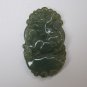 Natural dark green jade, Zodiac - Jade horse pendant. Necklace.