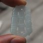 Natural white jade, hand-carved bamboo (steadily) pendant. Necklace.