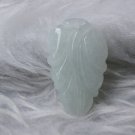 Natural white Cuiyu.Hand-carved leaves (to erected Albert) pendant. Necklace. Natural white Cuiyu.Hand-carved leaves (to erected Albert) pendant. Necklace.
