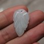 Natural white Cuiyu.Hand-carved leaves (to erected Albert) pendant. Necklace.