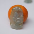Natural light gray jade.Hand-carved monkeys. Pendant. Necklace. Natural light gray jade.Hand-carved monkeys. Pendant. Necklace.
