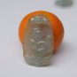 Natural light gray jade.Hand-carved monkeys. Pendant. Necklace.