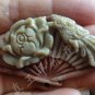 Natural purple robe jade pendant.Hand-carved, the fan Danfengchaoyang. Necklace.