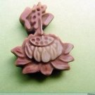 .Natural purple robe jade pendant, hand-carved; Lotus Buddha characters. Necklace.