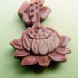 .Natural purple robe jade pendant, hand-carved; Lotus Buddha characters. Necklace.