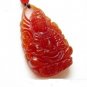 Natural agate hand-carved and the amulet Akasagarbha. · Pendant Necklace