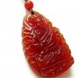 Natural carnelian carved amulet.(Does not move the statue of) Buddha. Pendant Necklace