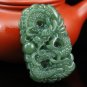 And Tian Qingyu stone, carved amulet, (dragon playing with a pearl) pendant necklace.
