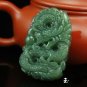And Tian Qingyu stone, carved amulet, (dragon playing with a pearl) pendant necklace.