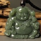 And Tian Qingyu stone, carved amulet pendant necklace meditating Buddha (Maitreya).