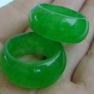 Natural green jade rings, hand carved, ring / charm price (pair) Natural green jade rings, hand carved, ring / charm price (pair)
