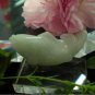 Natural light white jade. Hand-carved carp. Pendant. Auspicious pendant necklace.