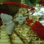 Skillfully woven of natural white jade car ornaments (jade butterfly + transporter beads)